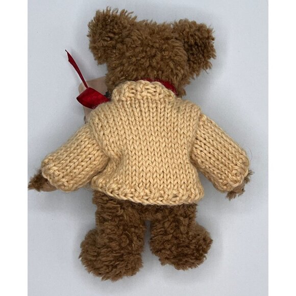 Boyds Bears Ltd. Handmade Teddy Bear With Knit Sweater & Ladybug Embroidery - Picture 4 of 8